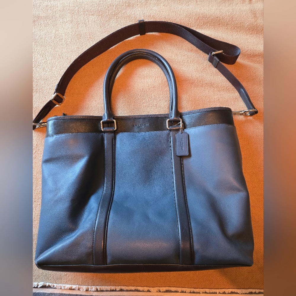 Coach Blue Leather Commuter Bag